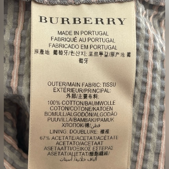 Burberry London seersucker Chinos with Tailored Fit and Straight Legs size 6 - Picture 8 of 12